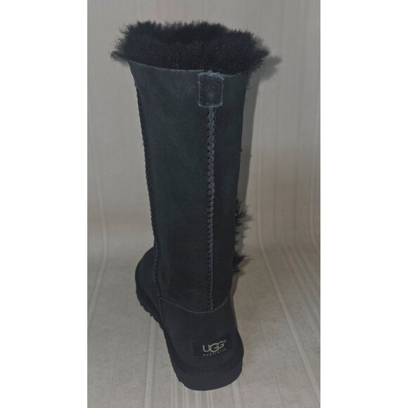 UGG BAILEY BUTTON TRIPLET TRIPLE Black Suede Tall Boots Women Size US 5 NEW 1873 - Picture 6 of 12